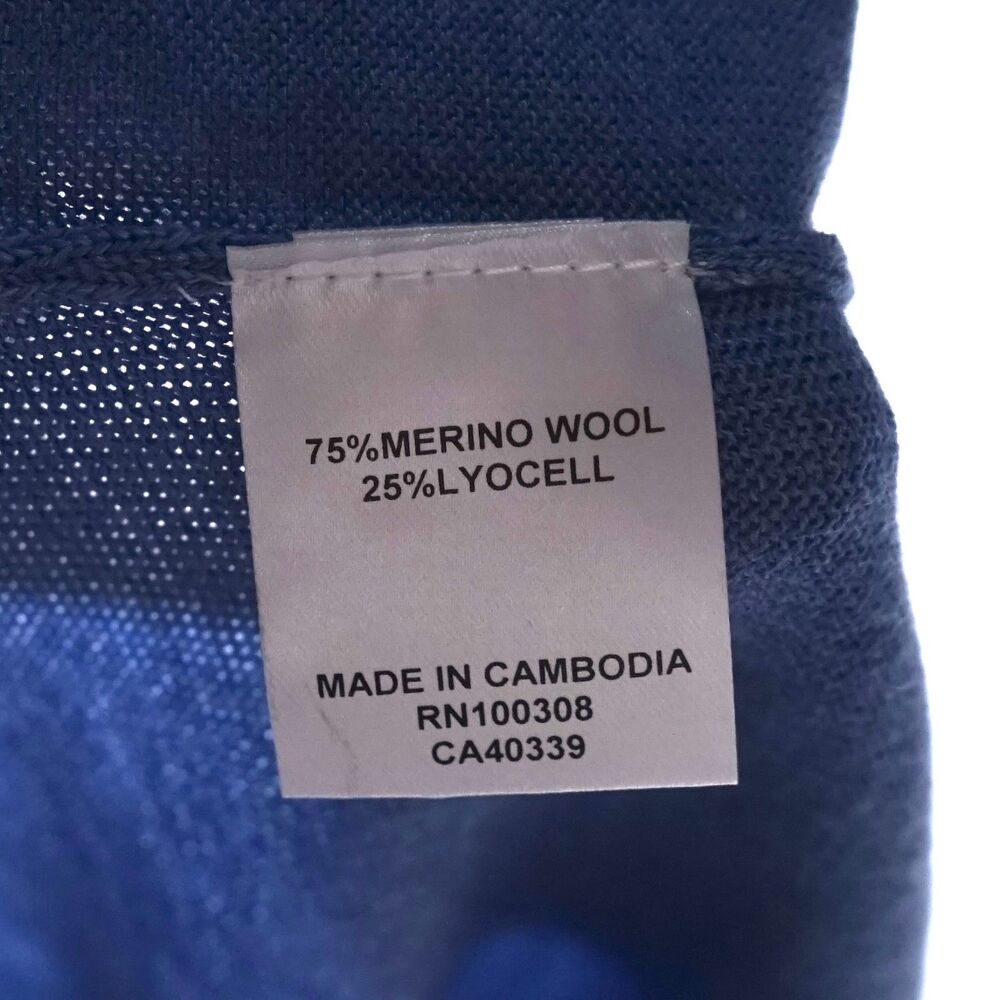 Peter Millar Crown Merino Wool Quarter Zip Sweater Blue Mens Large NWT Was $230 - Picture 11 of 12